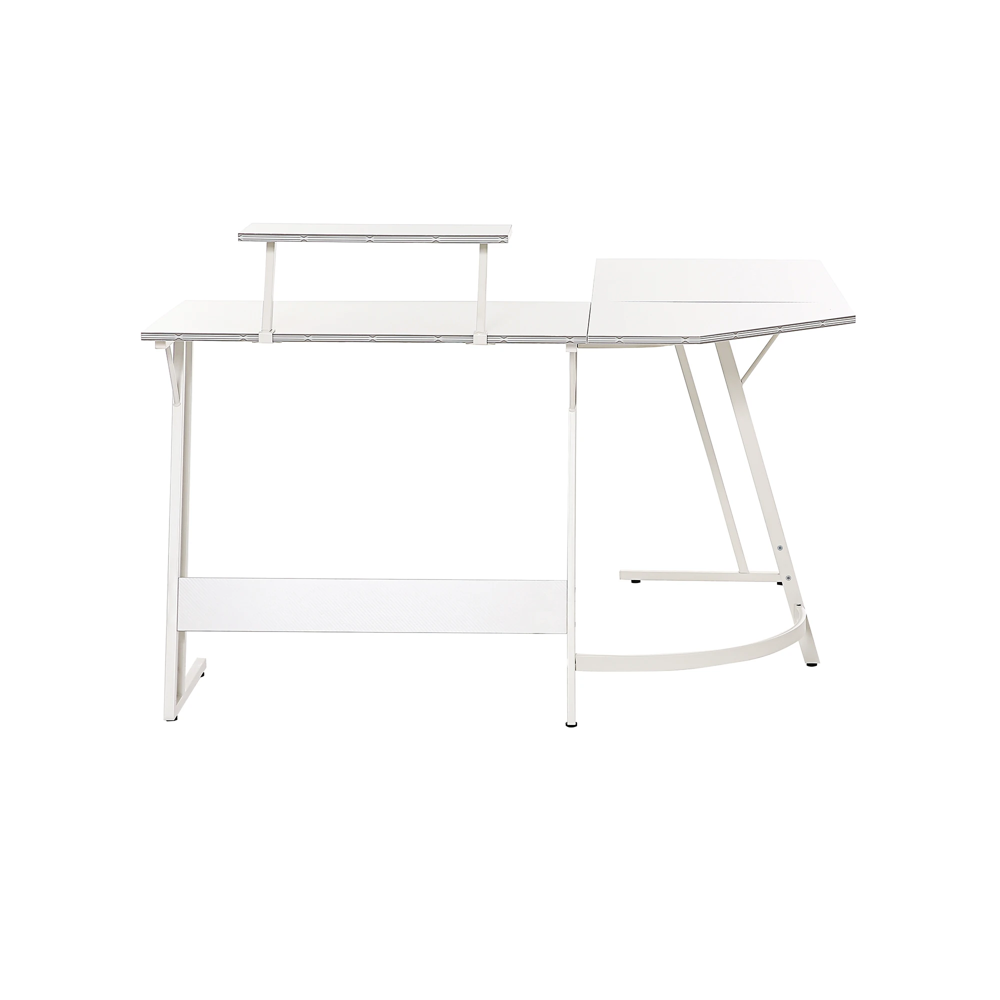 Space saving L Shaped  Computer table Corner gaming desk Home Office Writing with Monitor Shelf
