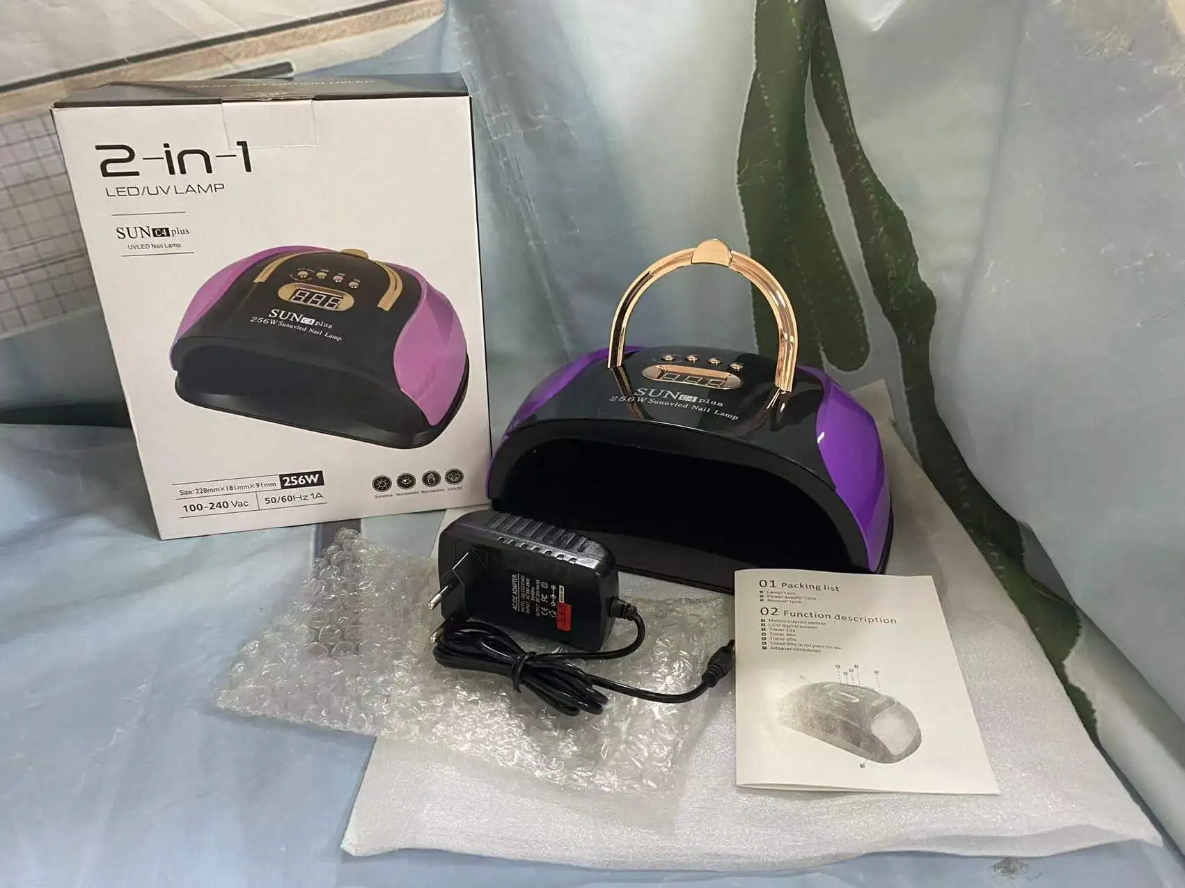 High Power Nail Lamp SUN C4 Plus 256W Nail Dryer Dual Light Source LCD Display Curing Nail Gel Polish Manicure Tool