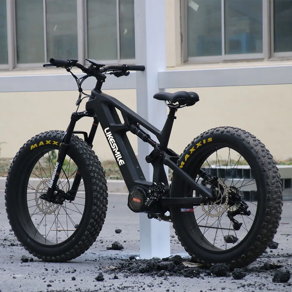 Carbono fibra bicicleta electrica E MTB 1000 Вт Bicicleta de montana con мотор центральный para neumaticos gordos