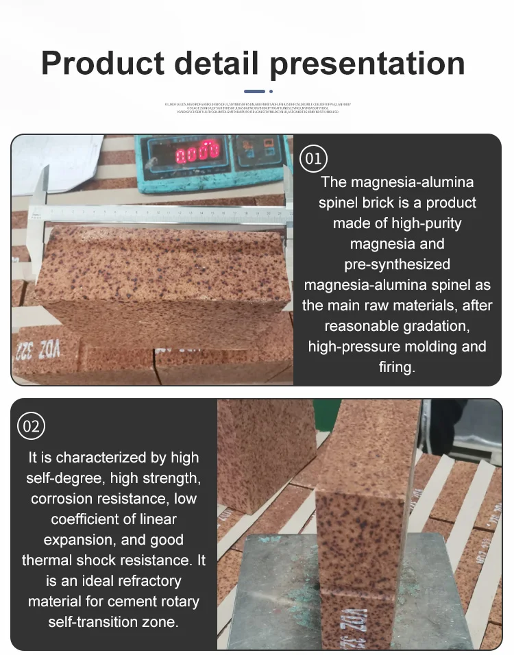 Custom size Magnesium iron spinel Refractory brick for Cement rotary kiln