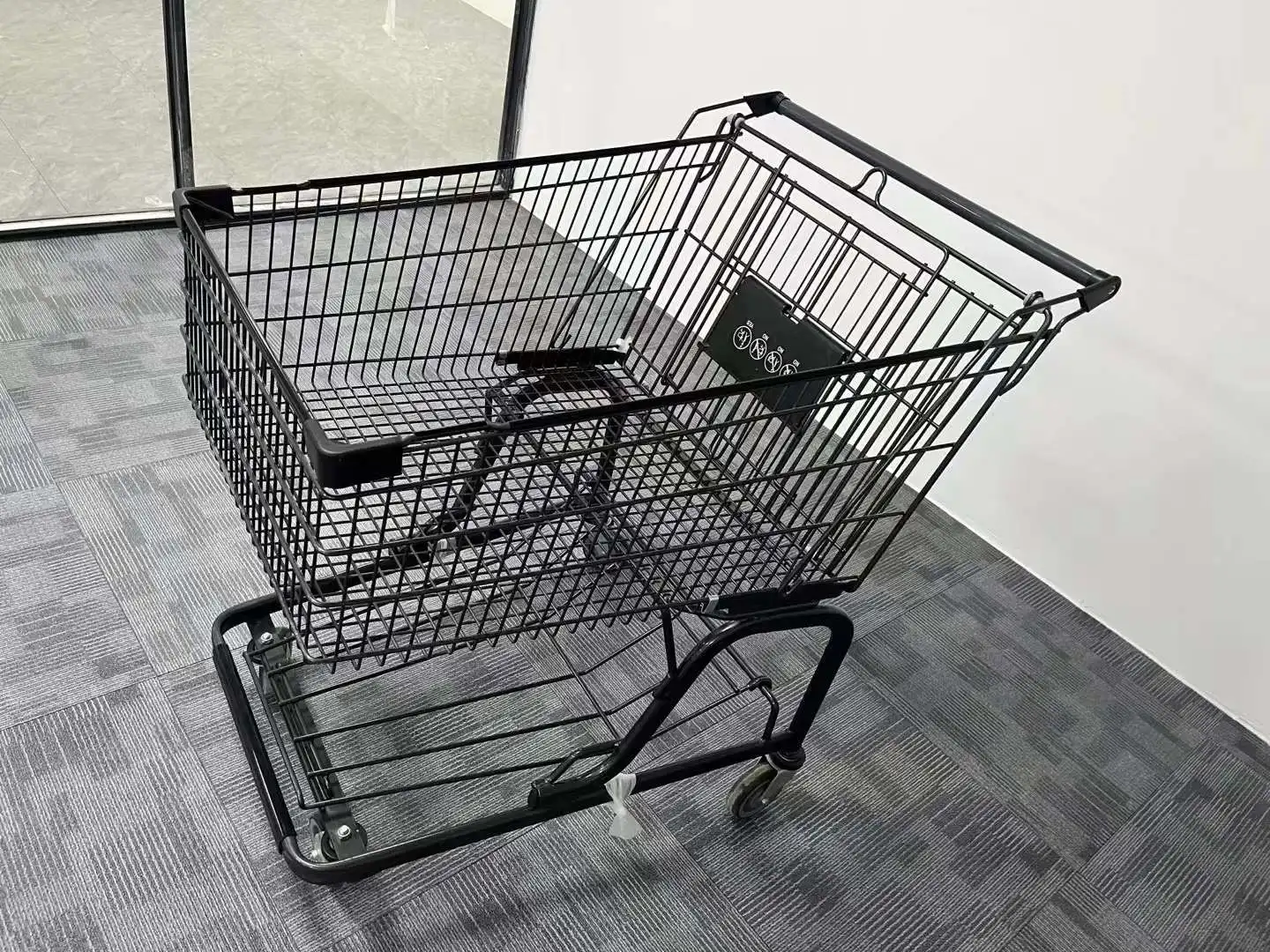 customized size mesh metallic 4 wheels supermarket shopping cart trolley for hypermarket