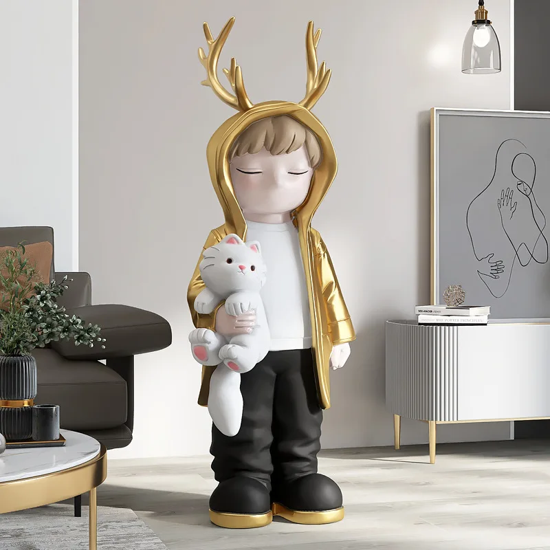 New Cartoon Rabbit Boy Welcome Decoration Living Room Large Landing Modern Home Decoration Wedding Gift To The Couple