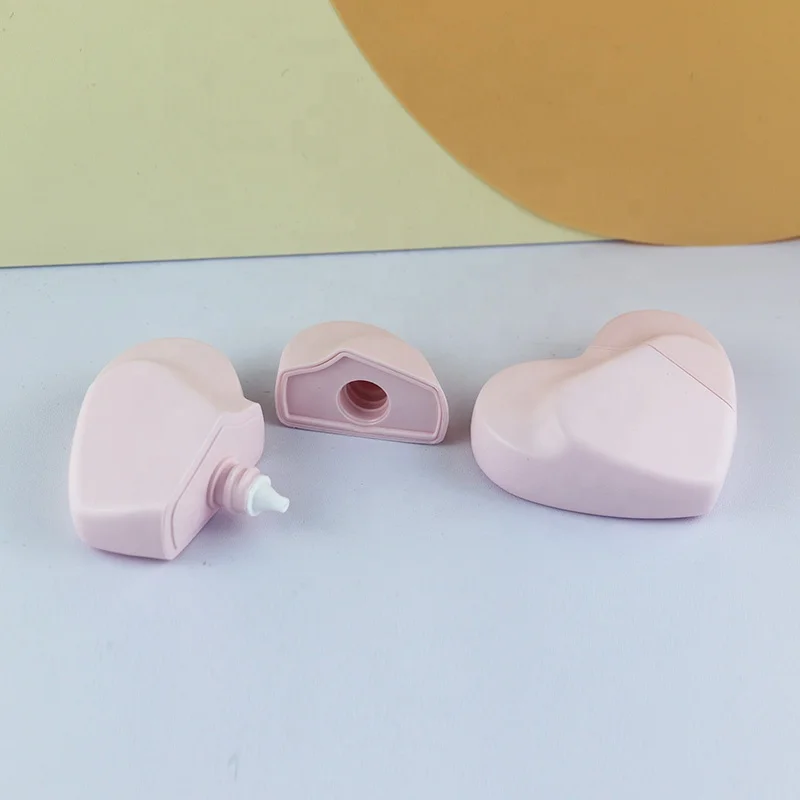New Design 50ml Heart Shaped Sunscreen Bottle Sunblock Bottle Packaging Hand Cream Tube Container Plastic Squeeze