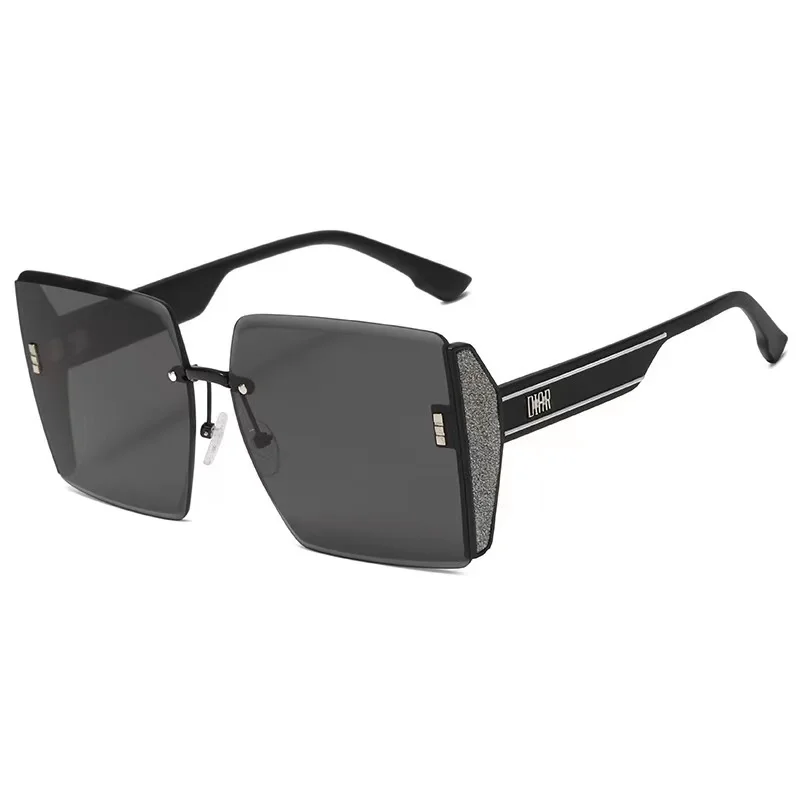 Frameless Ladies Trend Personality Cut Square Sunglasses Korean Version Large Frame Plain Sunglasses PC TAC Fashion Glasses 144