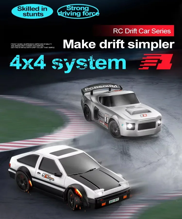 Высокоскоростной Радиоуправляемый дрейф-автомобиль 4x4 RTR 1:24 с дистанционным управлением двухрежимные шины высокоточные светодиодные фонари корпус ABS для начинающих