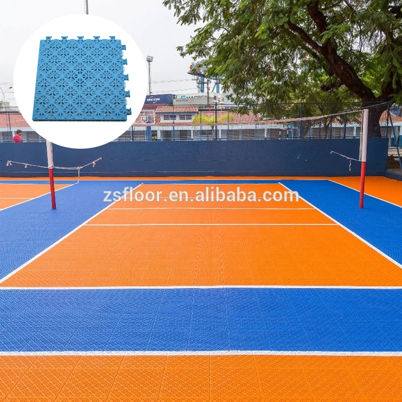 Plastic floor mat Waterproof Interlocking Futsal Courts and volleyball mat