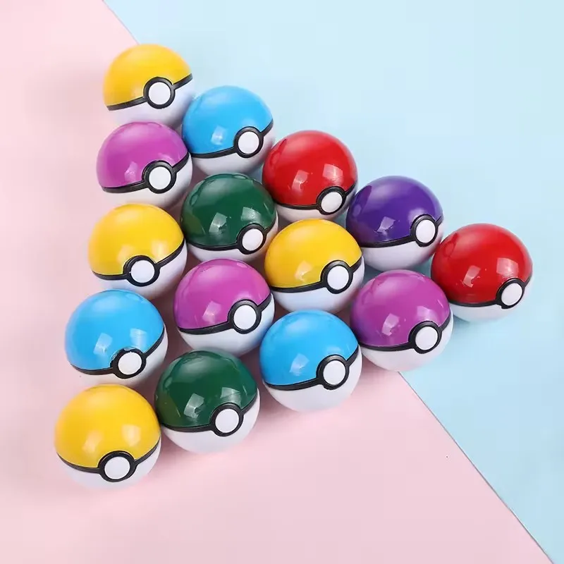Plastic Ball With Cartoon ball Figure Toy Inside Poke mon ball toys capsule pokeball Action Figures Decoration Toys