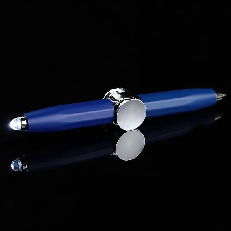 Newest Stress Reducer Thinking Ballpoint Pen Help Thinking Anti Anxiety Gift Fidget Pen Multifunctional LED Fidget Spinner