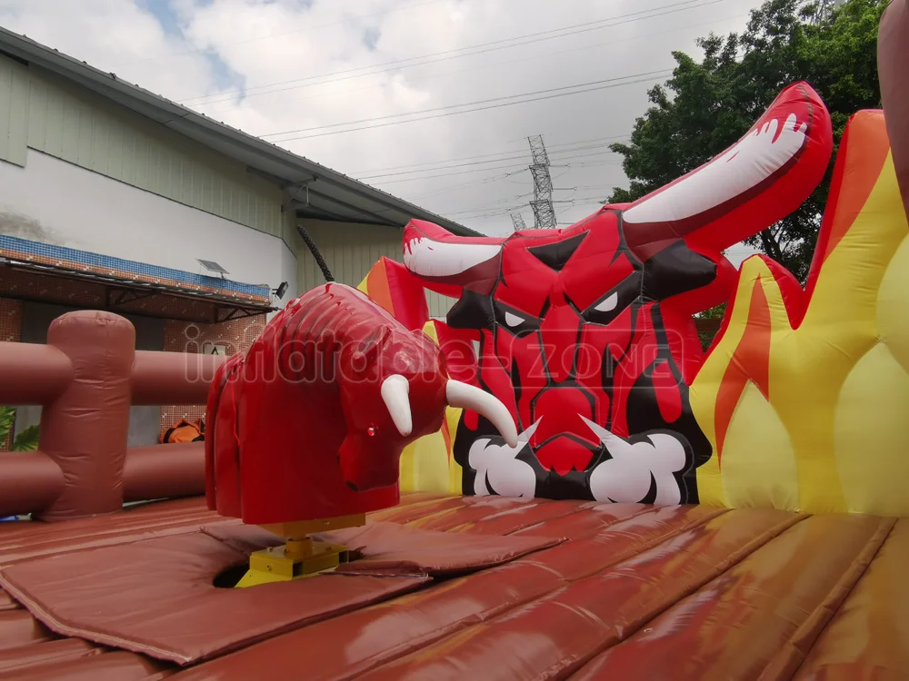 Commercial electric bullfighting flame matching inflatable mechanical bullfighting competition For Sale