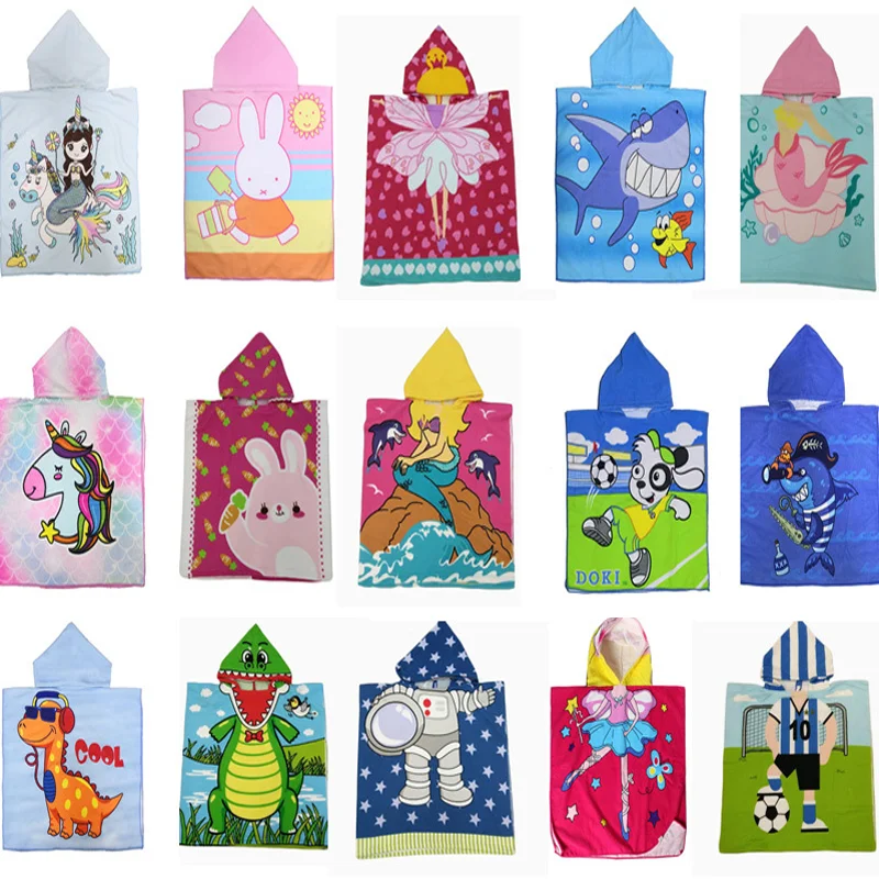 Changshu Mardav Microfiber Children Cartoon Print Towel Poncho