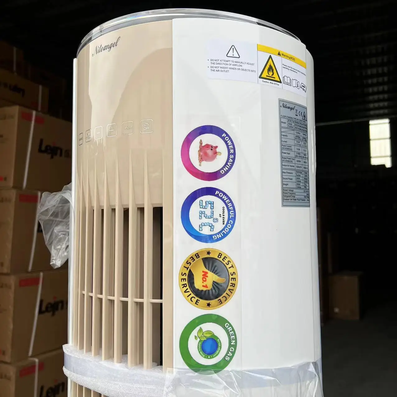 Niteangel цилиндрический шкаф напольная башня кондиционер 24000btu инвертор тепловой насос низкий уровень шума 220 В R32