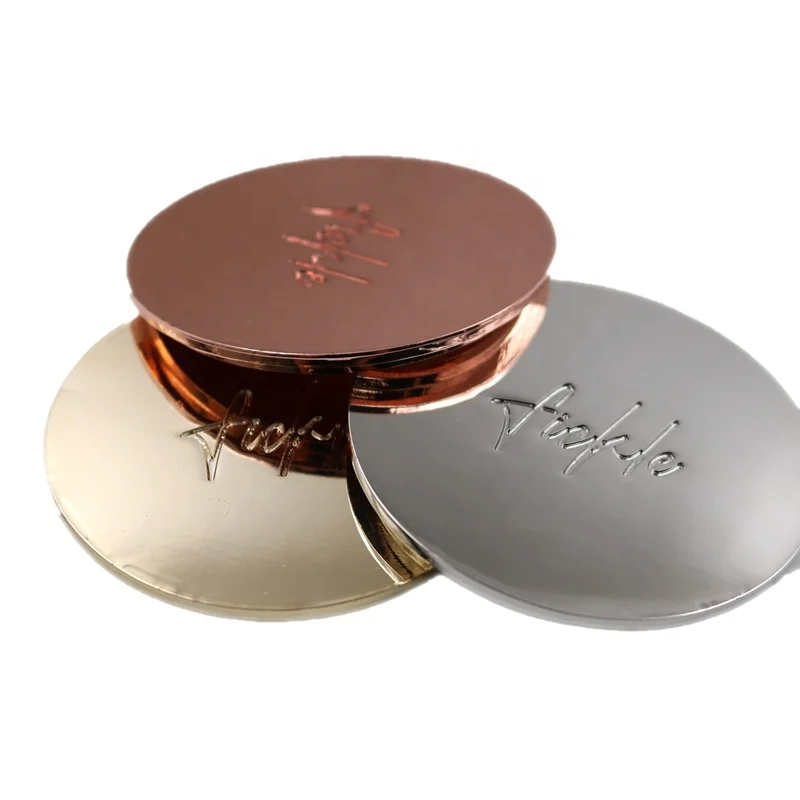 High quality custom color zinc alloy shiny  rose gold silver candle jar metal glass lid