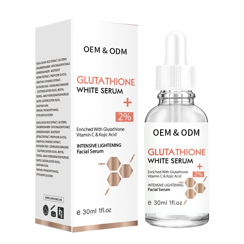 Brightening Facial Serum Kojic  Acid Glutathione Moisturize Skin Oil Control 2% Glutathione White Serum