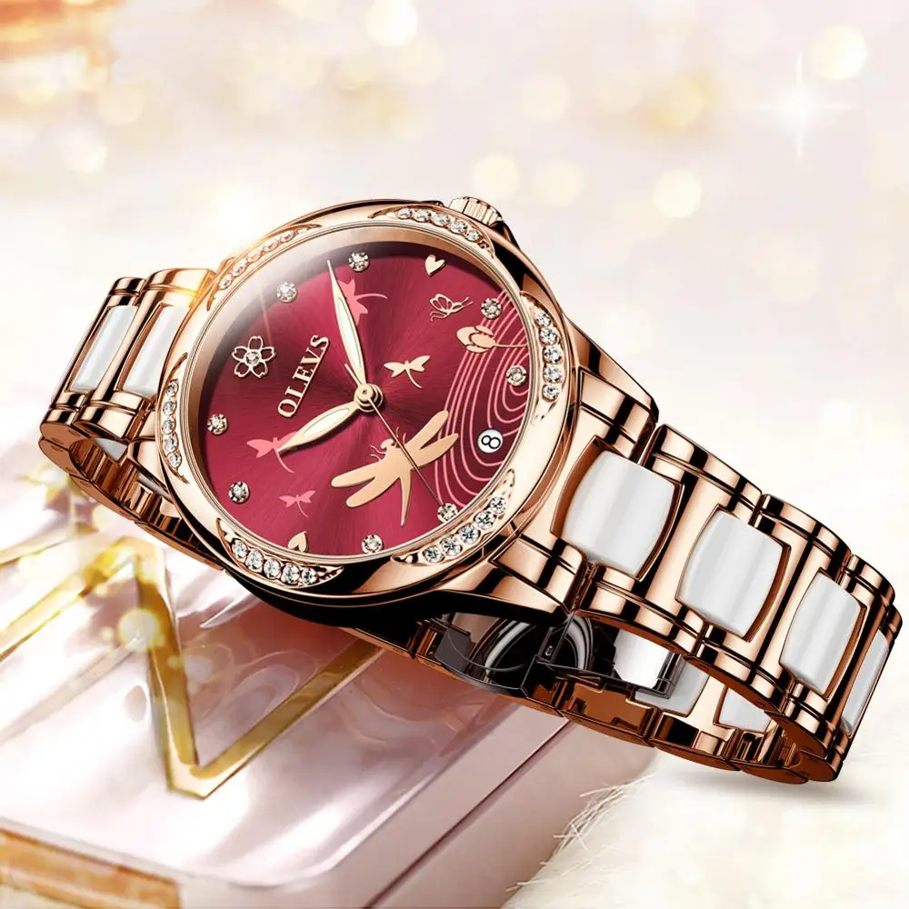 OEM watches womens bracelet custom logo luxury classic design japan beautiful ceramics ladies automatic mechanical women watch