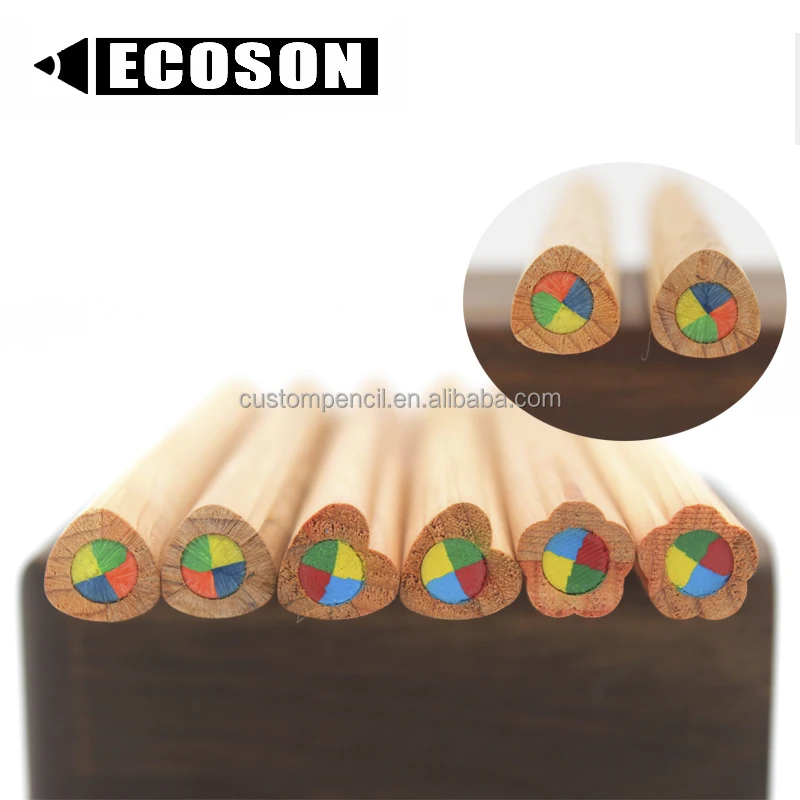 High quality thick size Newest style  Flower Type jumbo size wooden rainbow lead magic pencil for kids gift items