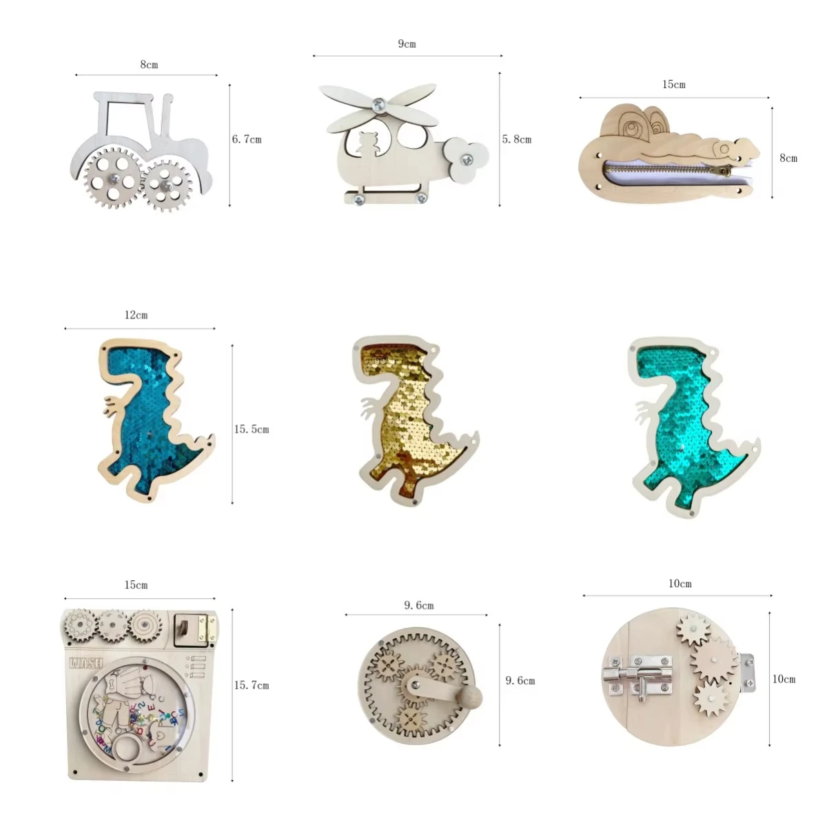 Various Design Busy Board Parts for Toddler, Wooden Montessori Activity Parts Busy Board Details, Sensory Busy Board Accessories