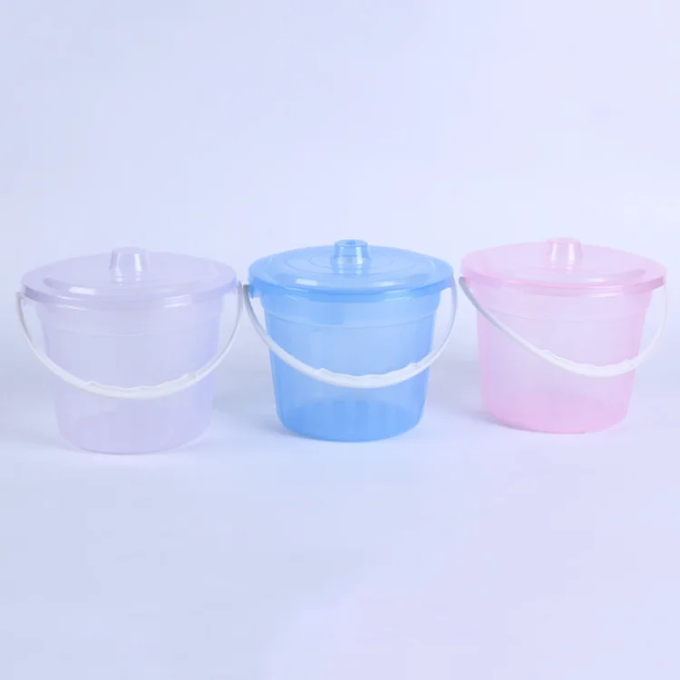 Factory wholesale 2L super hard plastic transparent art supplies draw print washing pen bucket with lid and handle