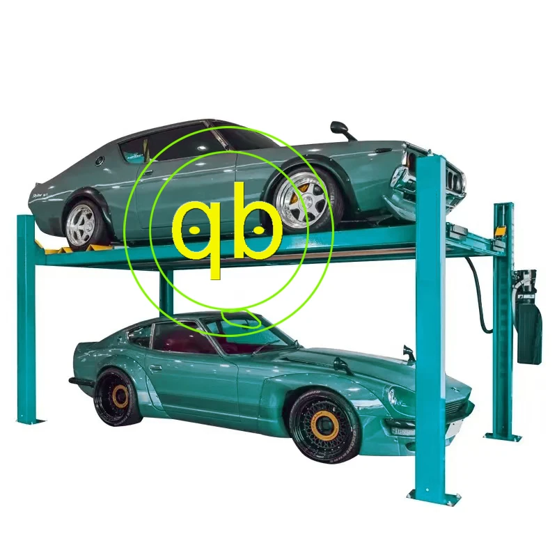 4-Post Two Layer Car Parking Lift System Mechanical Vehicle Garage Hydraulic 4 pole Parking Lift Equipment For House & Commerce