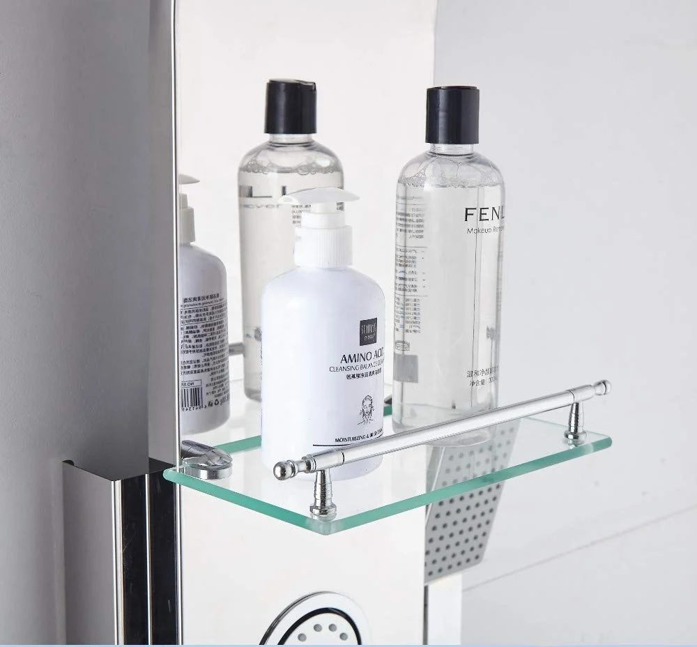 
Hot Sale 304 Stainless Steel Shower System Wall Mount Bathroom Waterfall Rainfall Shower Panel With Adjustable Shower Jets 