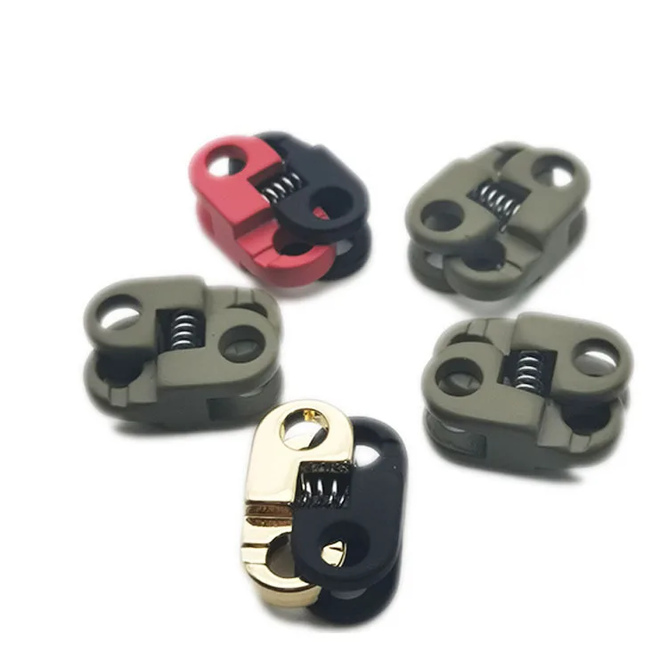 Cord Locks End Spring Stopper, Spring Cord Toggle for Drawstrings, Bags, Mask Adjustment Clothing Hat Accessories Black