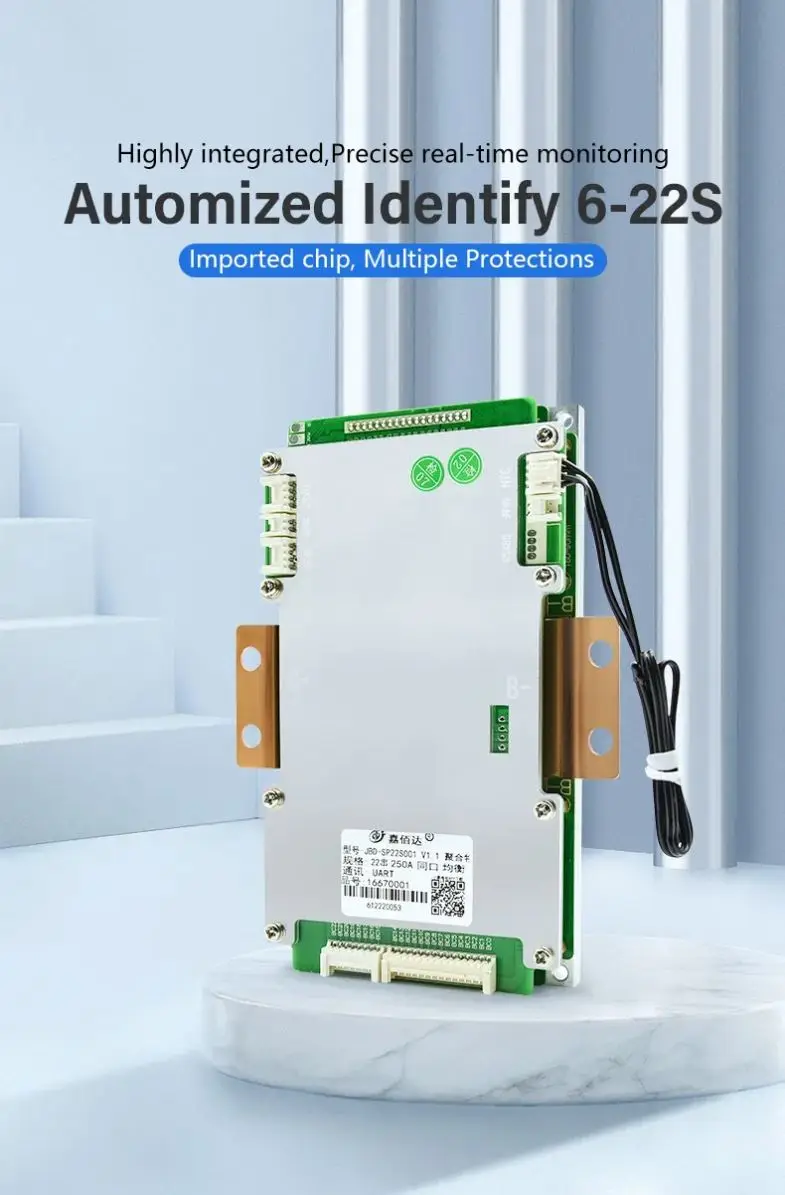 4S 12.8V 12V 200A smart BMS with Bt and Heat function support Protect and Balance Lifepo4 lithium battery BMS