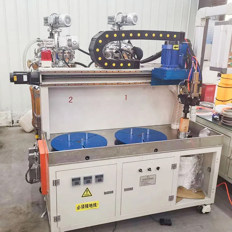 High Efficiency Manufacture of cover glue injection machine with two stations PU cover glue injection machine
