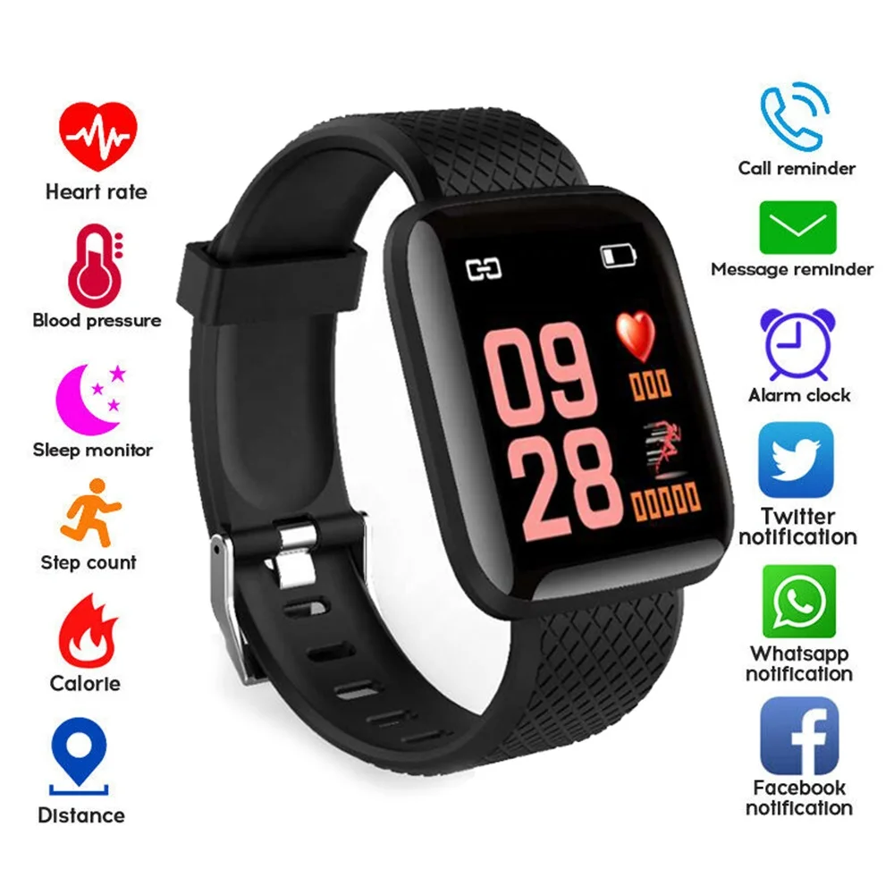 2020 wholesale OEM 116 plus smart watch with heart rate monitor pedometer IP67 waterproof smartwatch D13 wrist watch watches