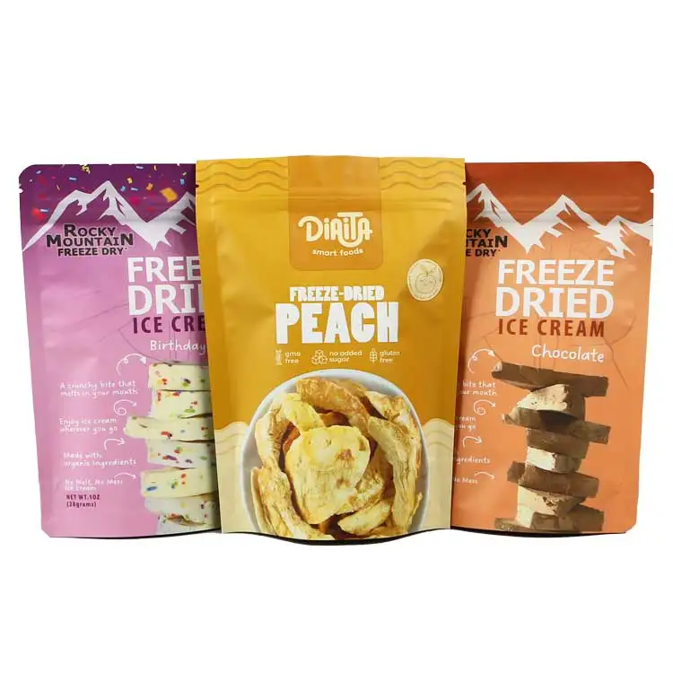Customized Printed Food Bags Resealable Ziplock Snacks Cookie Candy Chocolate Packaging Bag 25g 70g 100g 300g Stand Up Pouch