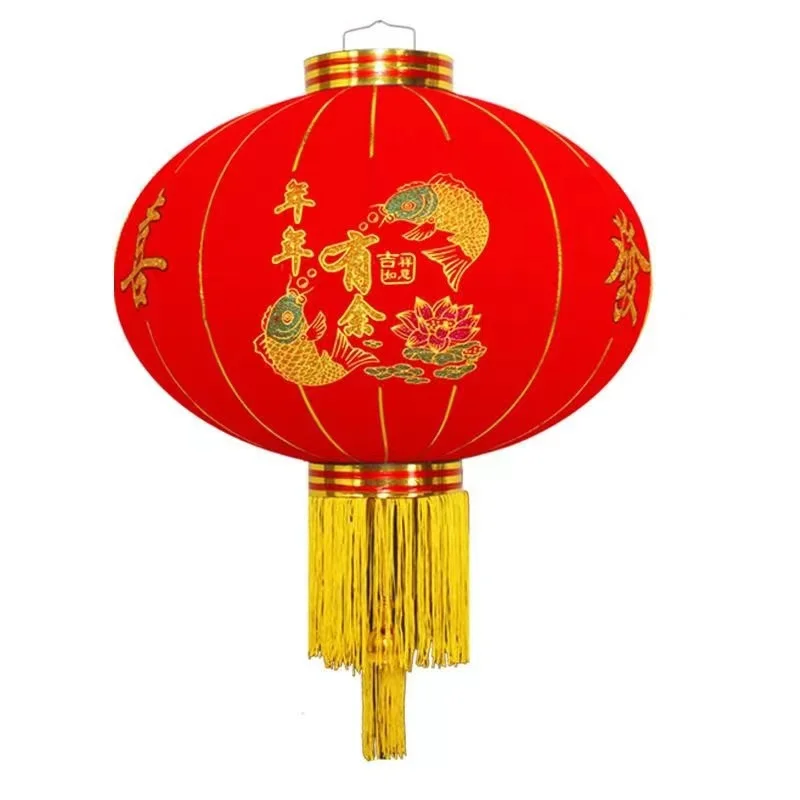 Hot sale New Year Red Chinese Traditional Silk Lantern Outside Festival Red Lantern
