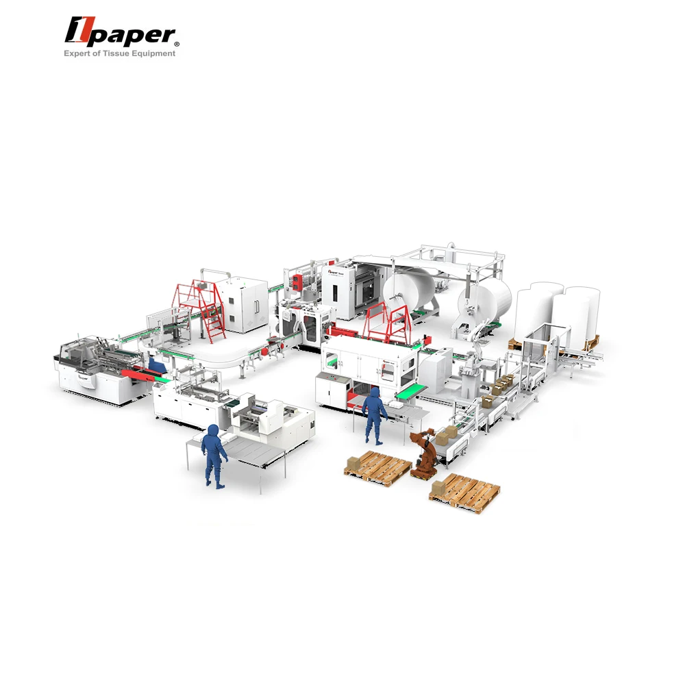 Fully Automatic Soft Drawn Tissue Square toilet paper roll making machine with CE certificate Soft paper production line