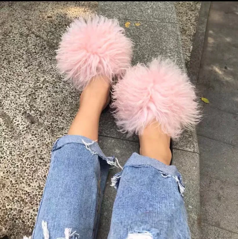 The latest Australian wool fur slippers High quality real fur slippers
