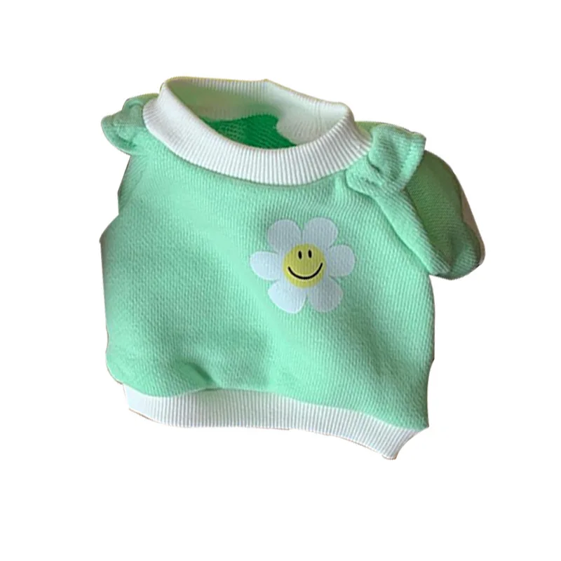 Autumn and Winter puppy dog Smiley flower flying sleeve sweater cat two feet apparel small and medium-sized dogs pet clothes