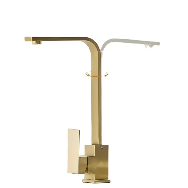 Single Handle Black Painted Stainless Steel Kitchen and Bathroom Sink Faucet Pull-Out Water Tap with Valve