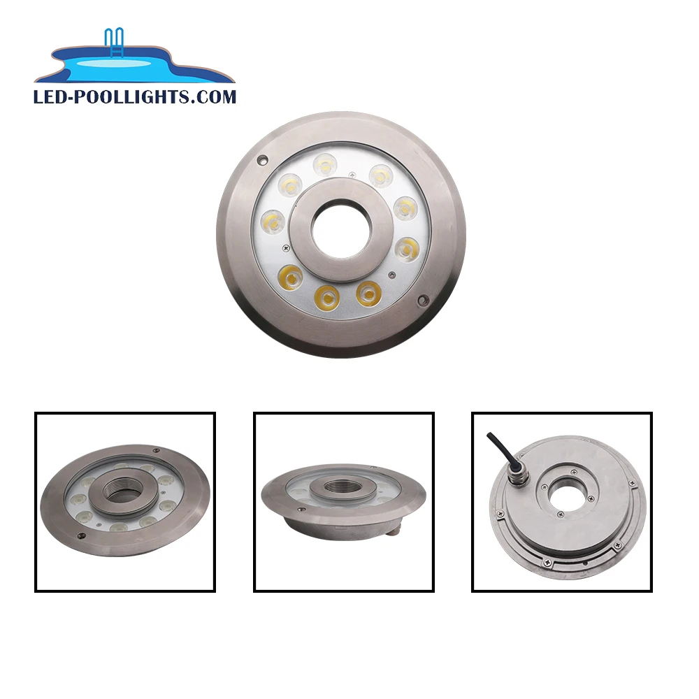 316 Stainless Steel IP68 27W Single Color RGB 3in1 LED Fountain Light