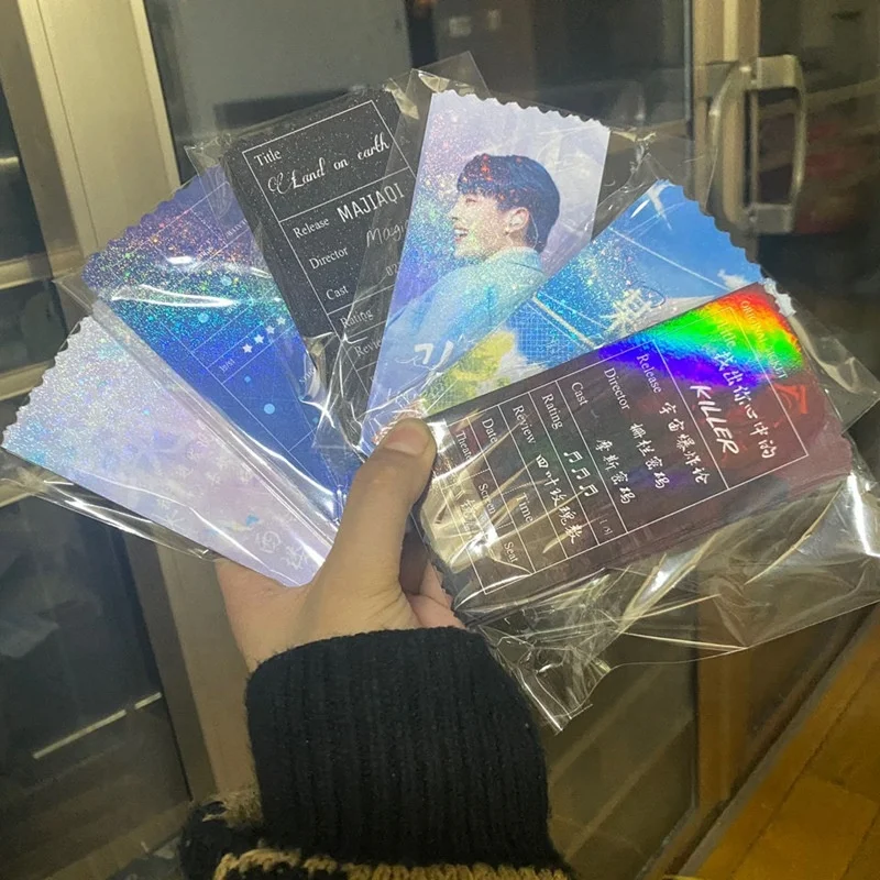 Custom Double sides printed laser Creative Personalized idol design Concert Event kpop photocard Paper Tickets as gift