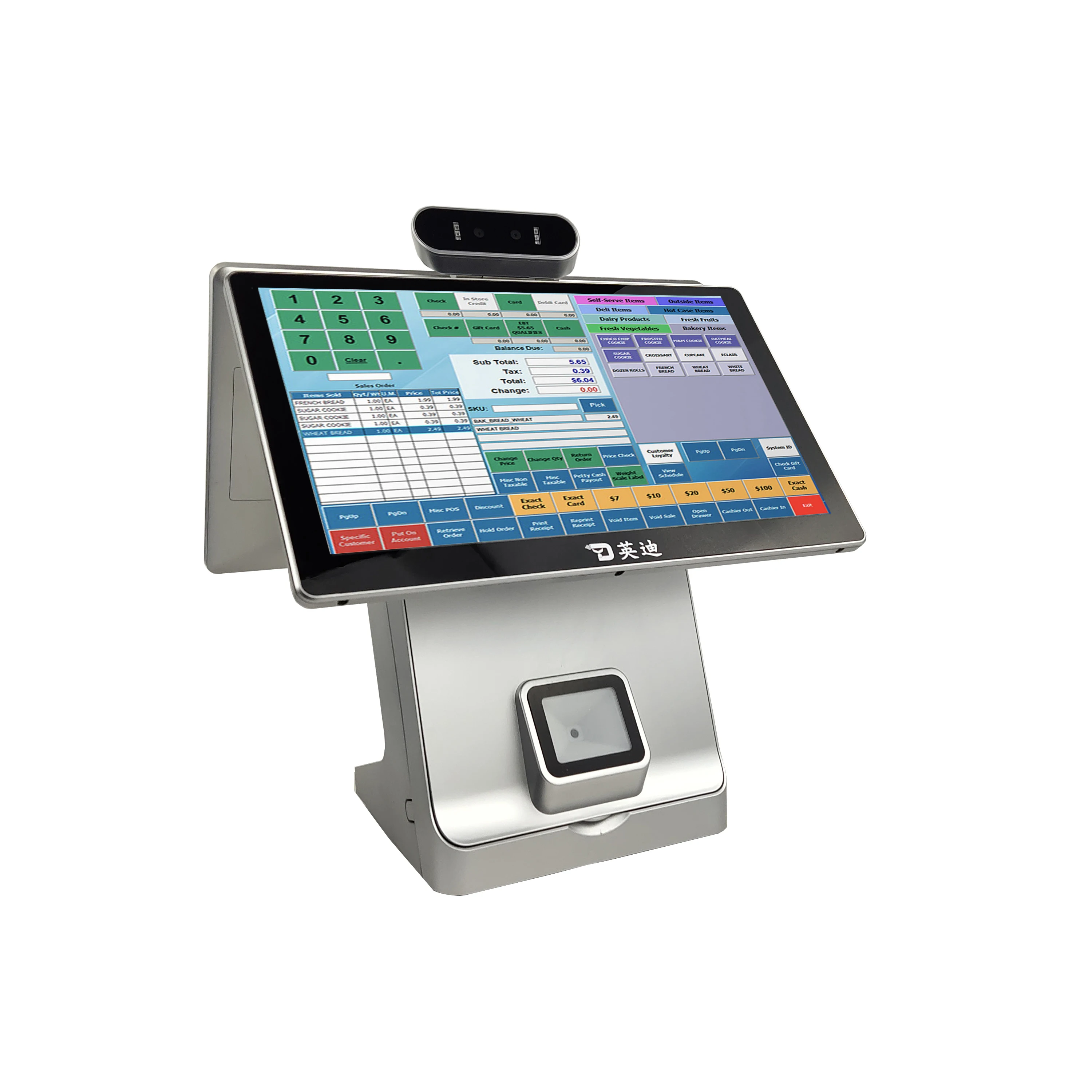 dual pos 15 inch and 10 inch android 4 gb ram 64 gb storage Windows 11 8 of ram cash register systems for food truck