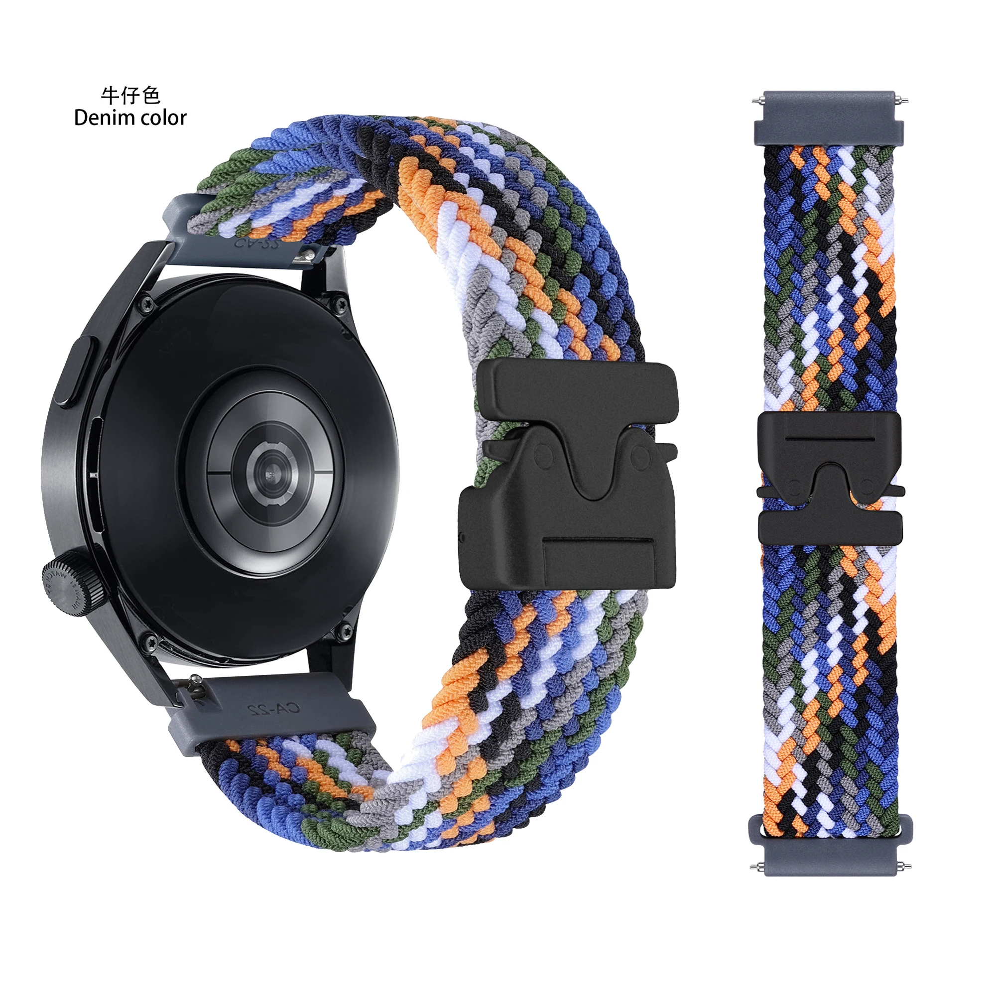 Parachute buckle woven strap for Samsung galaxy huwei nylon fabric 20mm 22mm watch bands universal bracelet