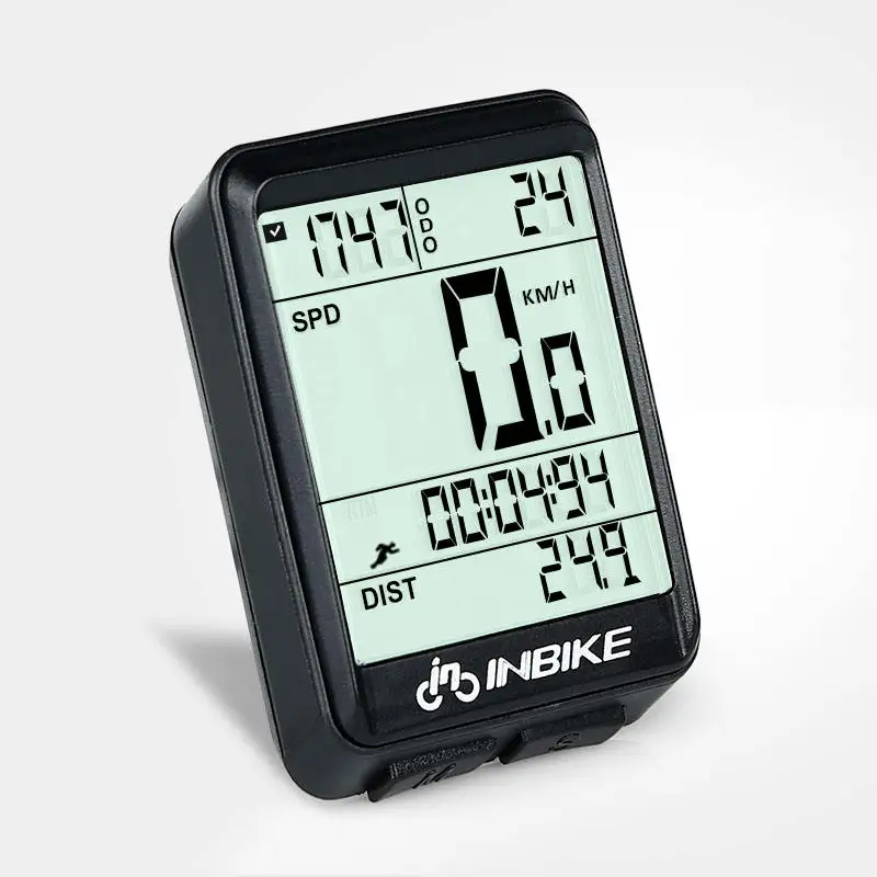 Беспроводной компьютер Inbike цифровой спидометр 12 функций водонепроницаемый черный