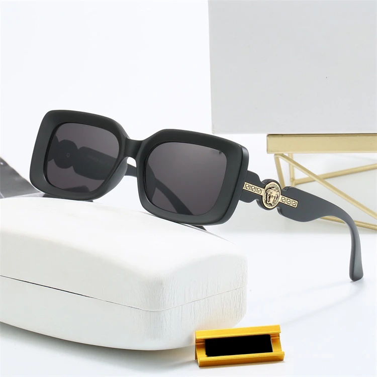 2025 Designer Versaceing Brand Designer Square Sunglasses Women Small Size Italy Inspired Sun Shades Glasses with Logo