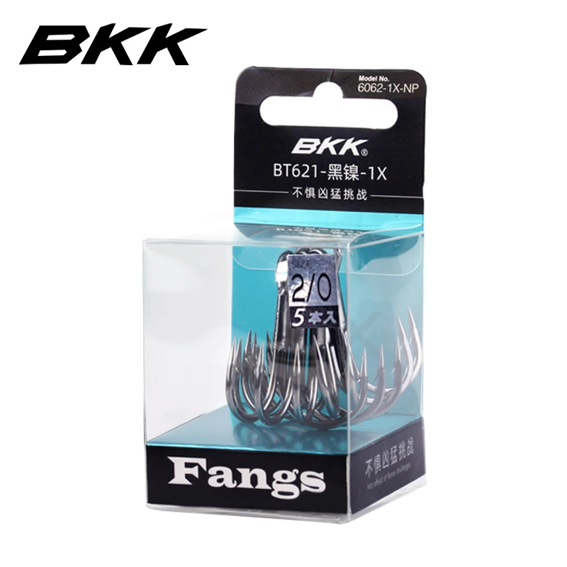 BKK BT621 SS Fangs BT621 Super Slide 6062 1X Fishing Hook Treble Triple 5 Packs per Box Sea Hook