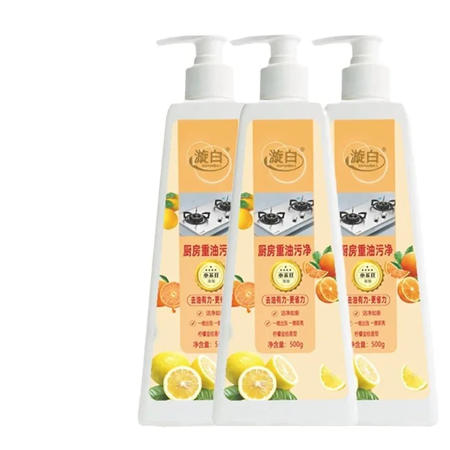 OEM ODM Detergent Factory Wholesale 500g Bottled Kitchen grease detergent Tar dissolver Oven stove oil stain cleaner Degreaser