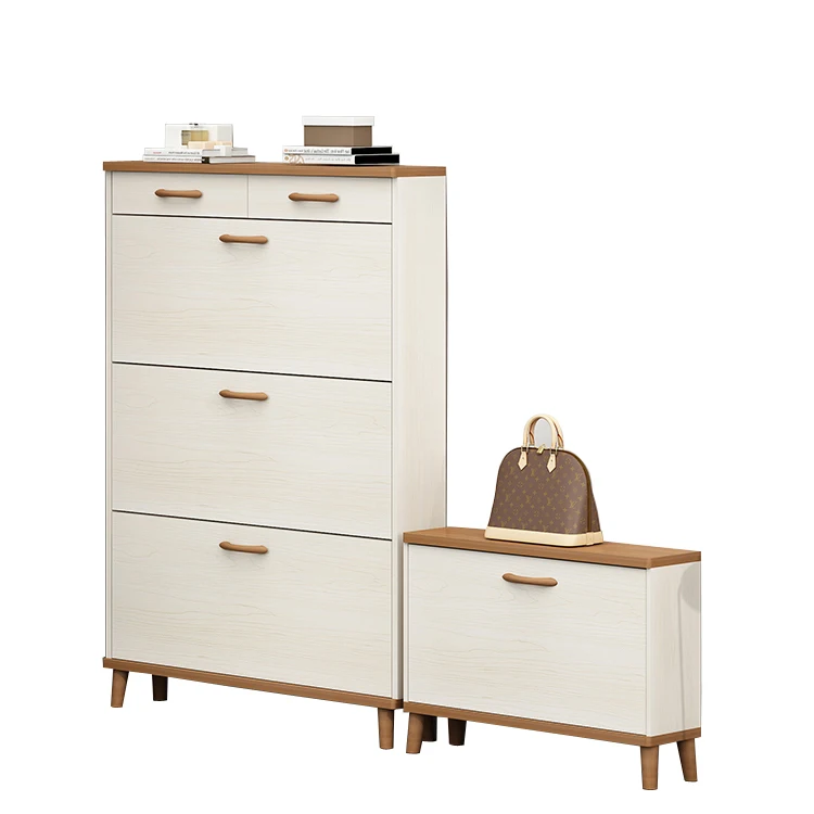 Modern Fashion Wooden 2 drawers Shoe Cabinet with 3 doors Luxury Storage Shoe cabinet for 24 Pair Shoe Cabinet