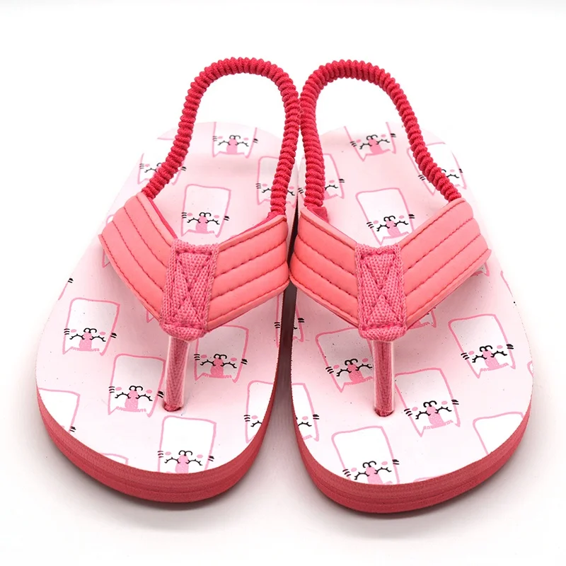 EVA material Summer Colorful Printing Kids Slippers Flip Flops