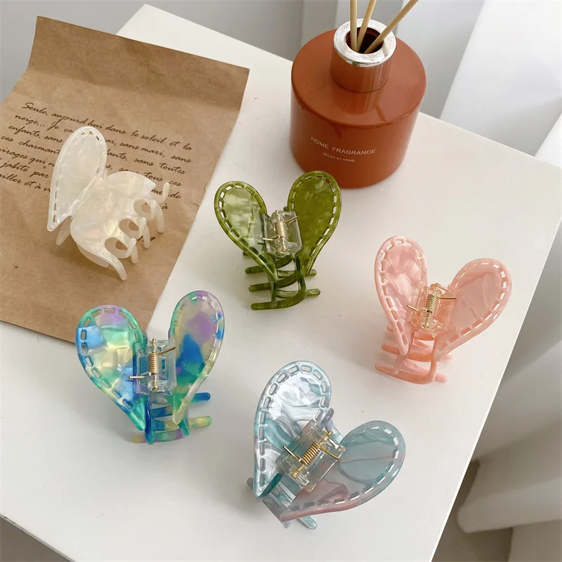 RARA  6cm New Hair Accessories  wholesale Hair Claw Clip Super Fairy Love Butterfly Hollow Acetate Woman Hair Clip and Claw