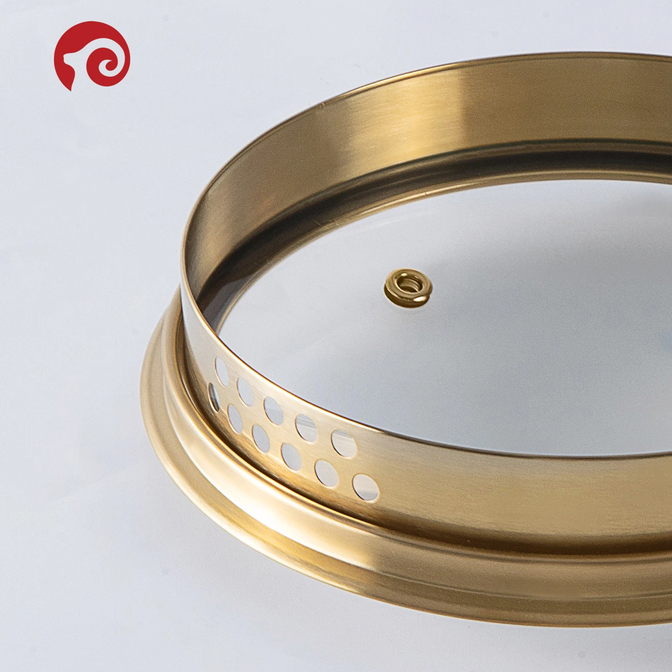 Electroplated Stainless Steel Ring glass pot cover Golden PVD Tempered Glass Lids Cookware Glass lids for Pots and Pans