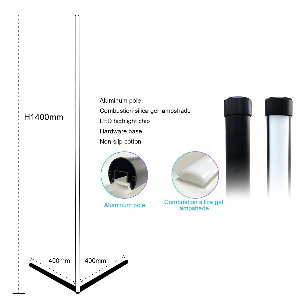 Modern Nordic 140cm LED RGB Vertical Corner Floor Light 240V Remote Control Color Changing Minimal Tripod Design for Living Room