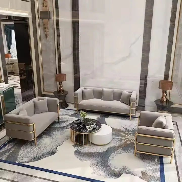 Nordic Simple Combination Living Room modern furniture fabric Leisure Sectional Sofa Set