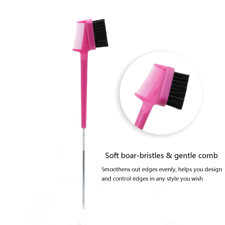 Custom Hair Style Pintail Comb Brush Multi color 3 Sided Private Label Gold Pink In 1 Edge Brushes Dye