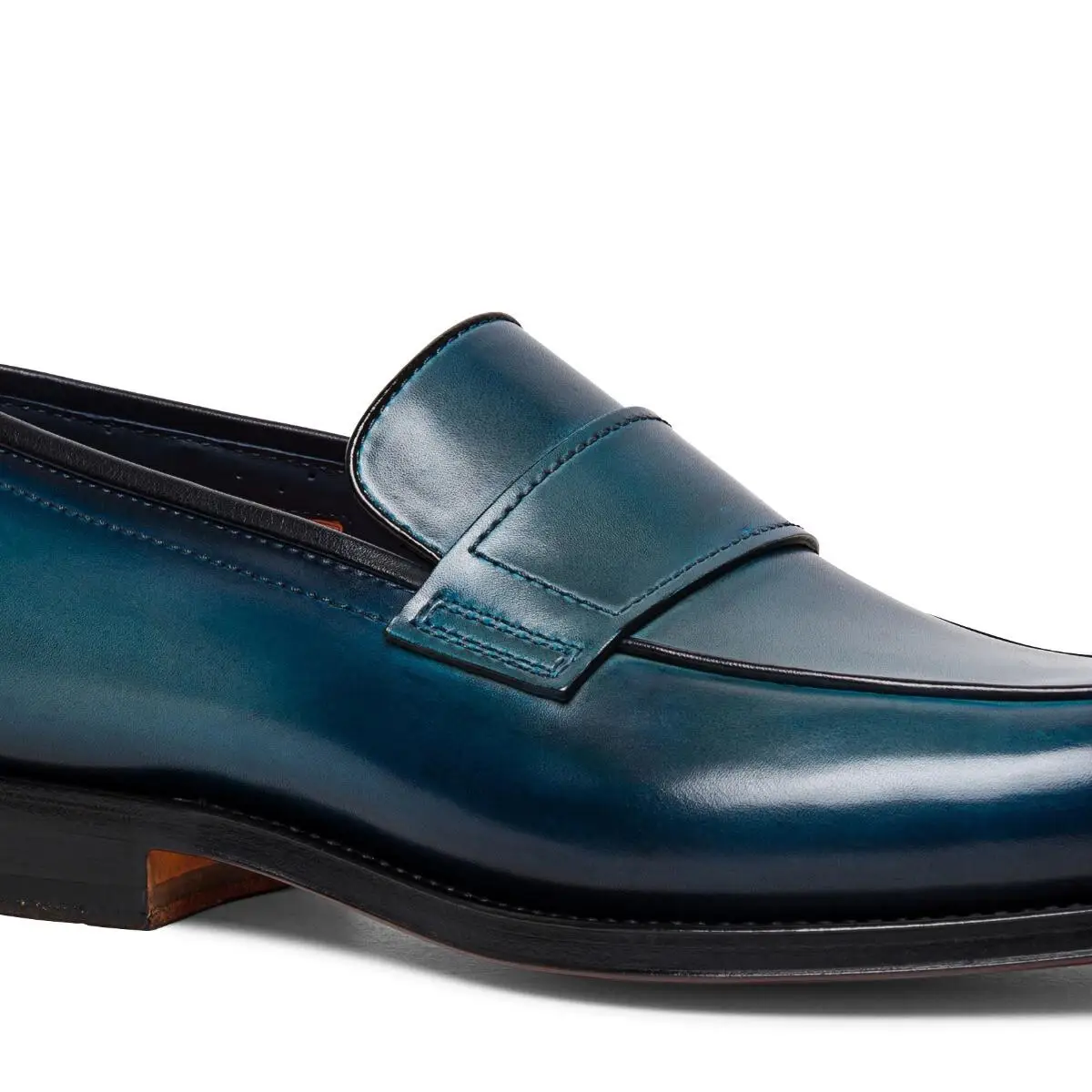 Good quality luxury italian formal mens genuine leather dress blue loafers shoes for men