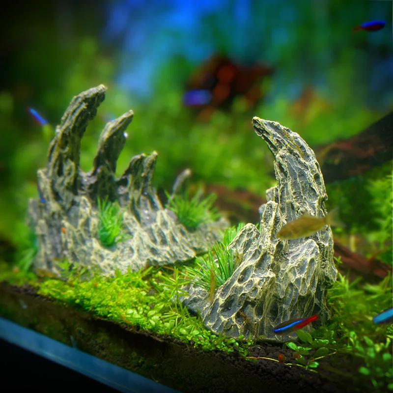 Unique aquarium decorated aquarium decorated with artificial non-plastic plant glow effect fish tank decoration